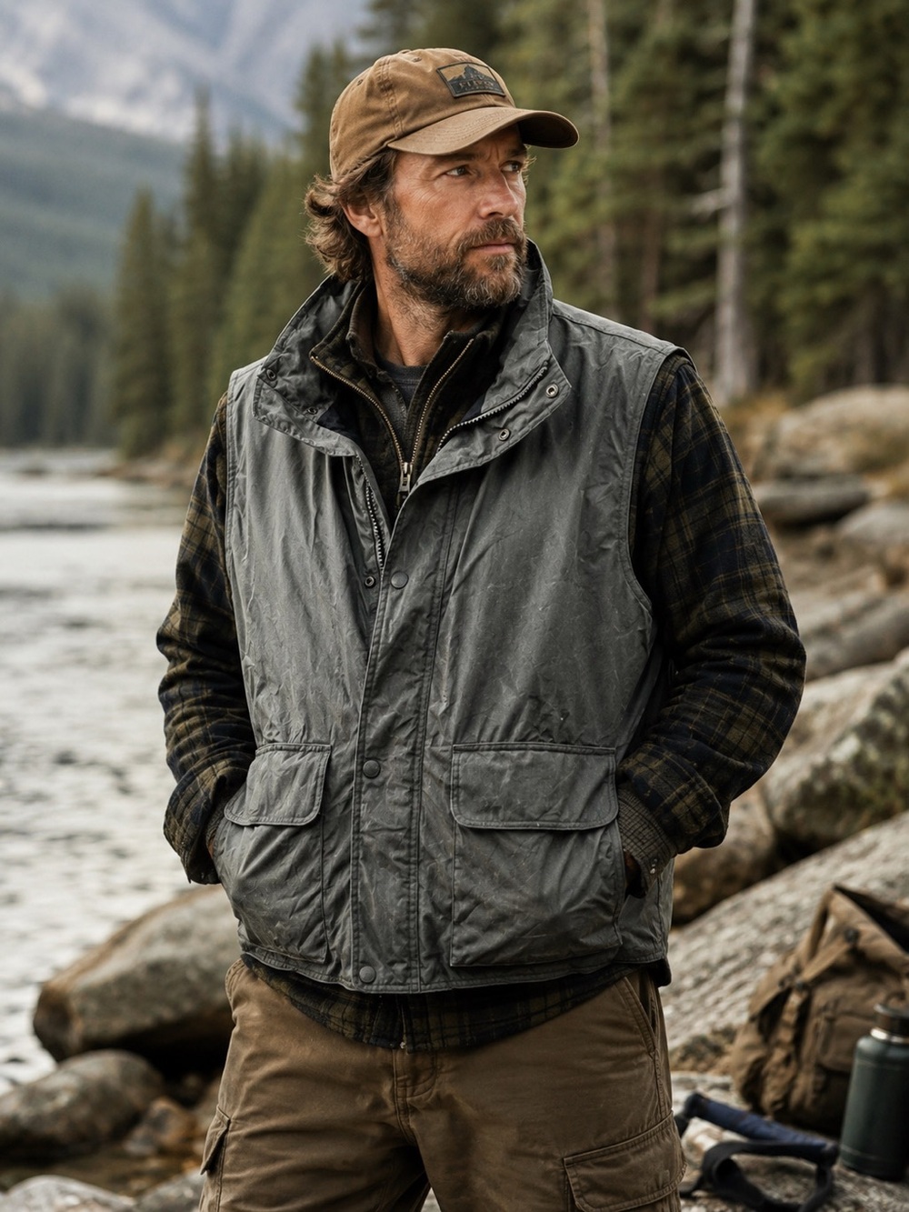Cabelas Premier Northern Goose Down Puffer Vest Mens Green Hiking Outdoor Sz XLT